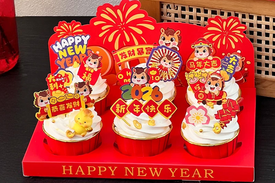 春节主题纸杯蛋糕DIY